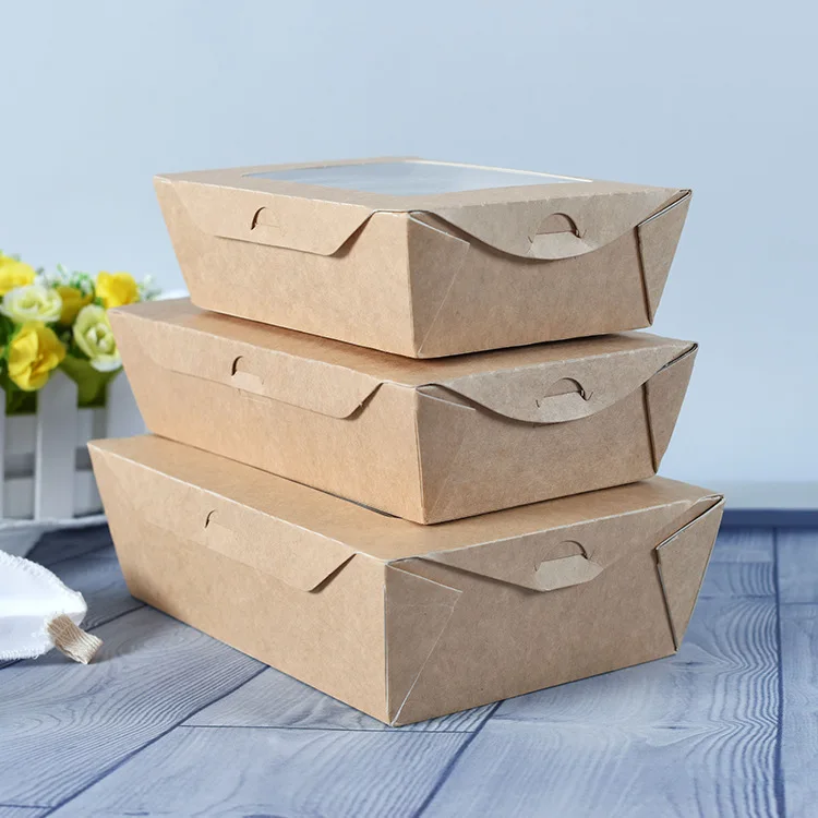 
2021 Wholesale Size and Logo Disposable Grade Takeaway Paper Lunch Box Food Grade Box 