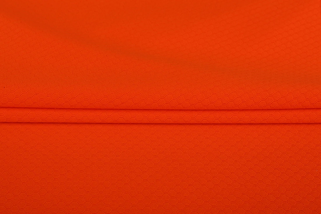
Free Sample Soft 100% Polyester Mesh Fabric Football Jersey Fabric Fluorescent orange 