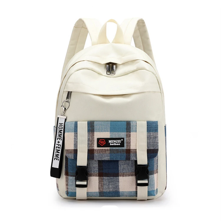 
VE YIWU custom children checked fashion backpack school bag canvas backpack 