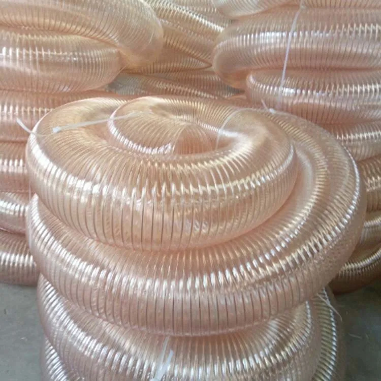 PU steel wire expansion pipe woodworking dust suction pipe pu steel wire polyurethane hose fan exhaust pipe
