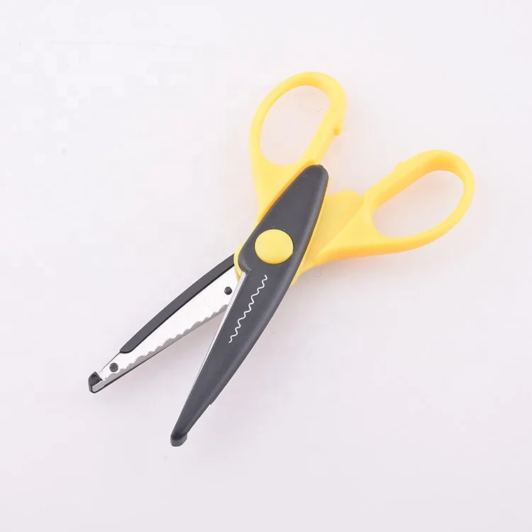 Plastic Kids Design Safety Art Detachable Crafts Scissors Paper Wave Lace Edge Kids Cutters Scissors