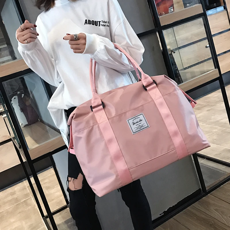 Customized Top Oxford Pink Travel Handbag Carry on Luggage Shoulder Bags Men Duffle Bag Women Travel Tote Large Weekend Bag
