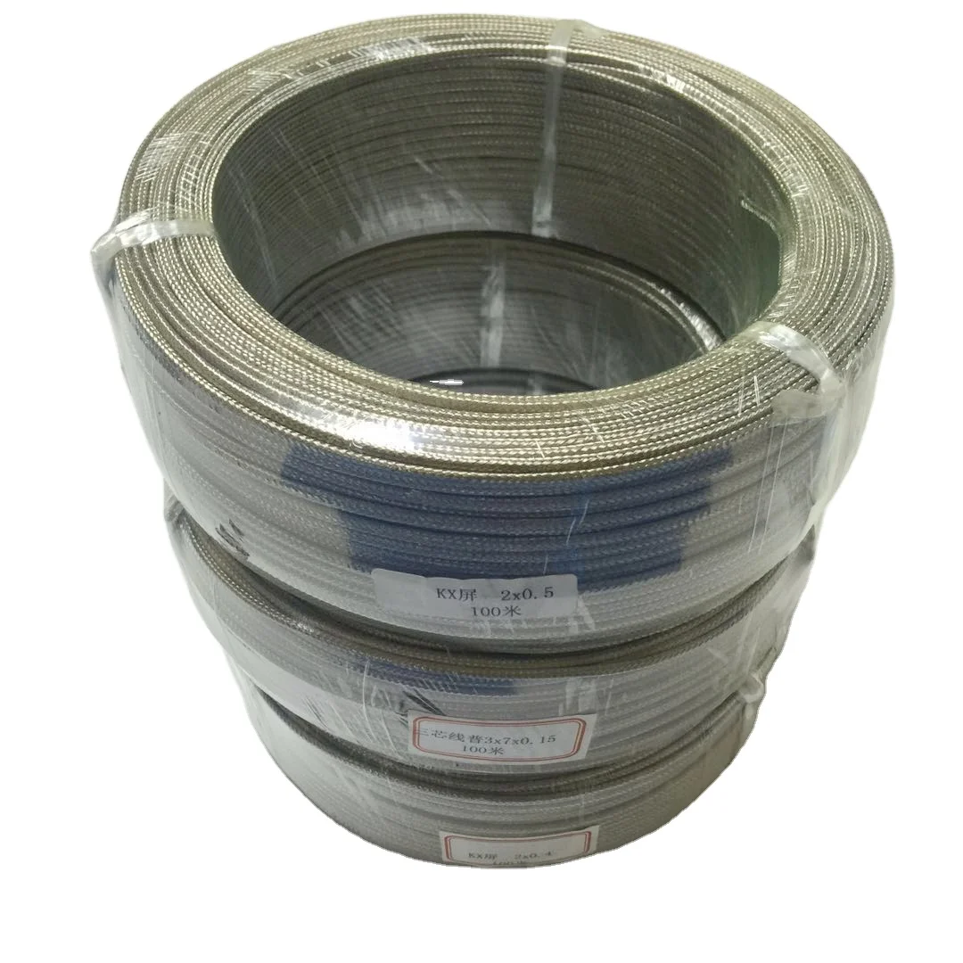 SS braid thermocouple wire K type compensate cable fiberglass/PTFE/PVC cable