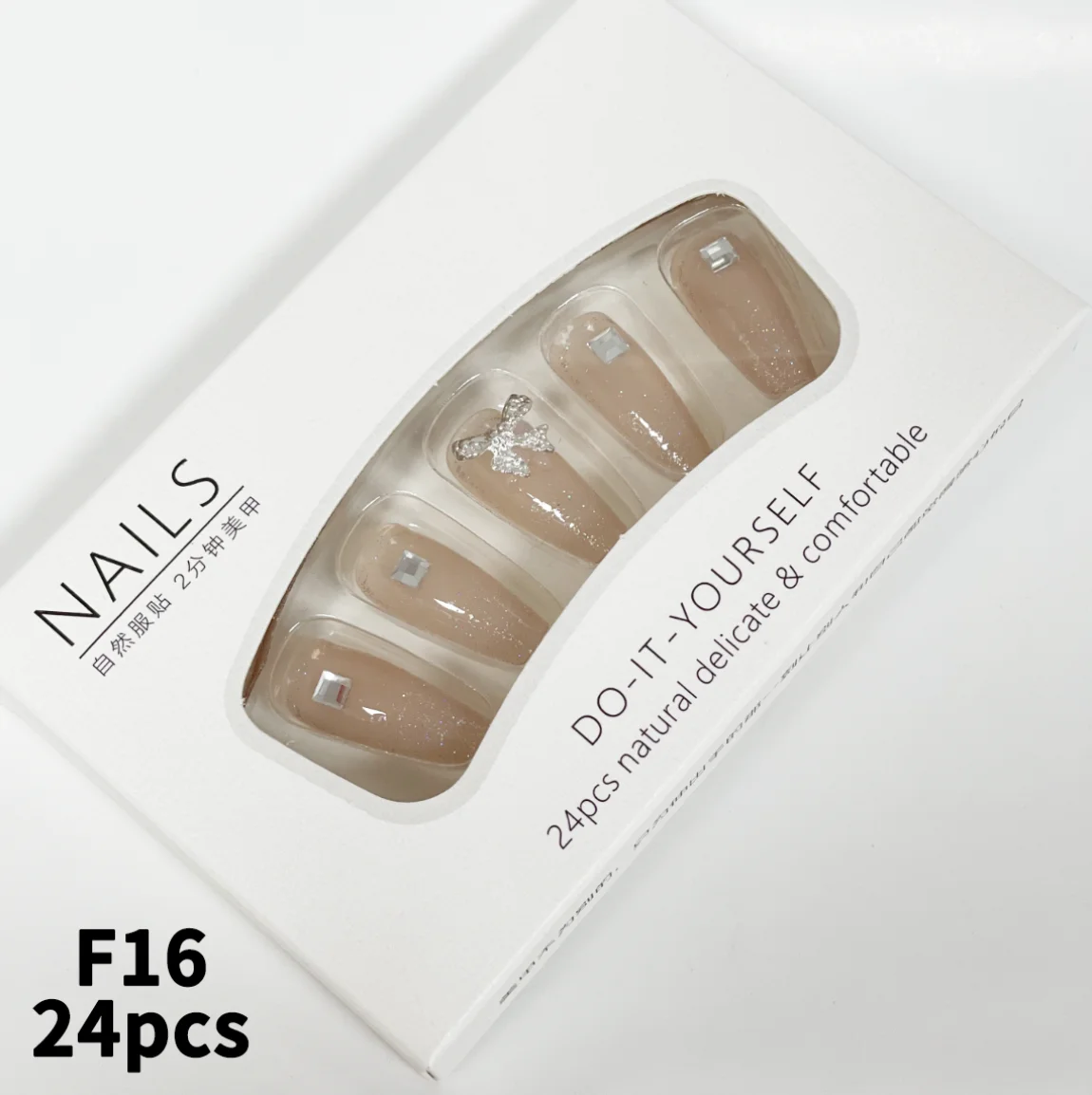 2024 Hot Trend Press On Nails wholesale Reusable Acrylic False Nails Custom Luxury Bling Stones Press On Nails