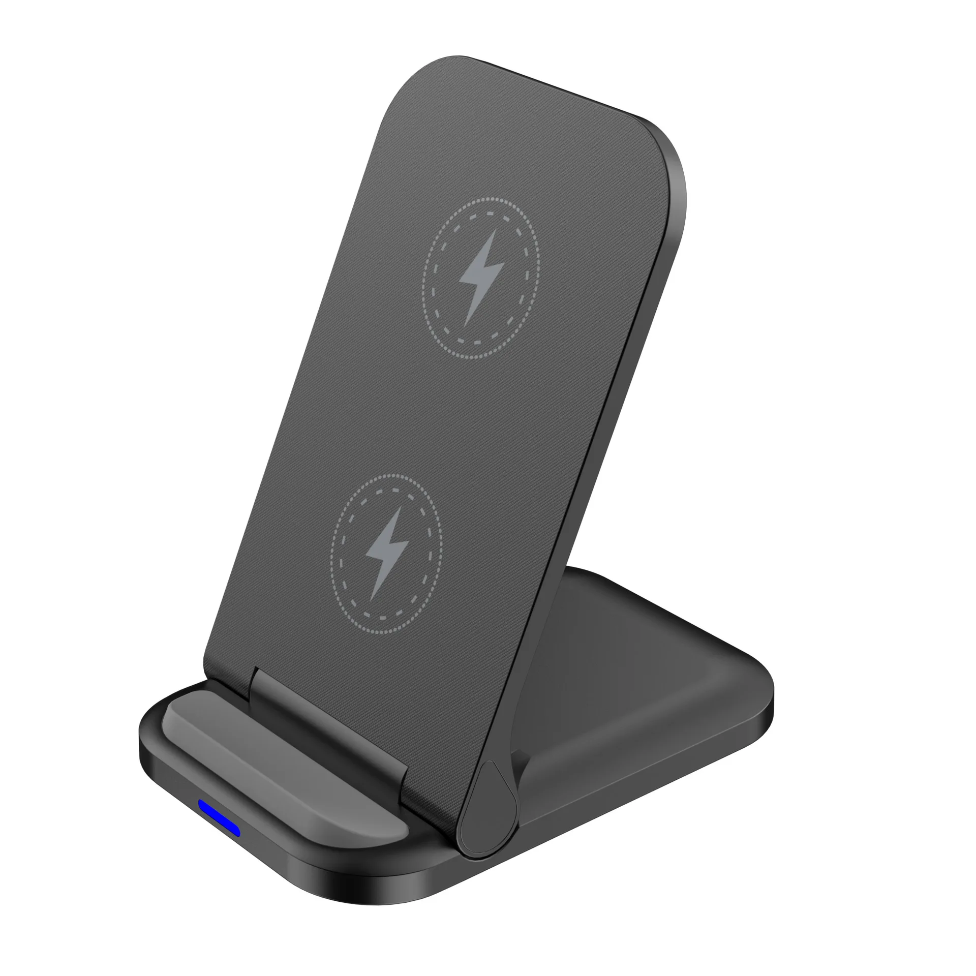 15W Portable Dual Coil Desktop Wireless Charger Outdoor Travel Safe Charging Portable Foldable Mobile Phone Charging Stand