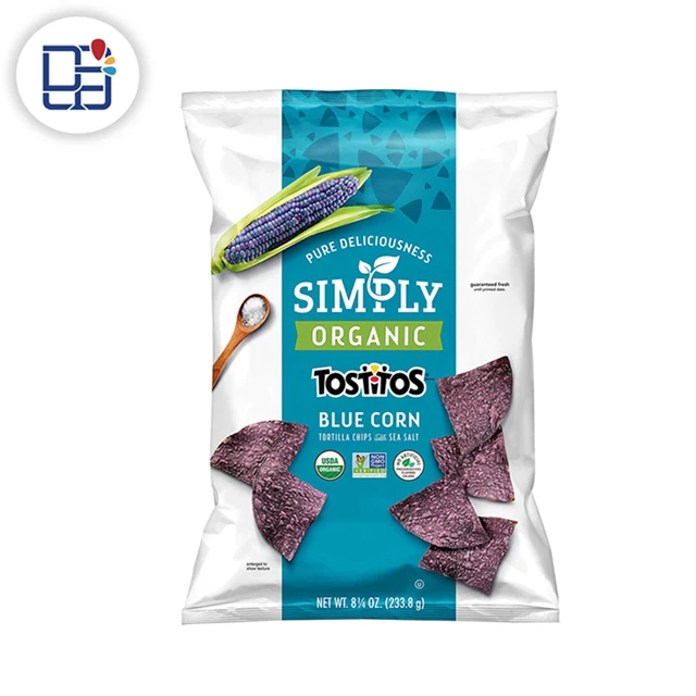 Back Sealing Custom Printed Plastic Packaging Material Banana Potato Chips Bag