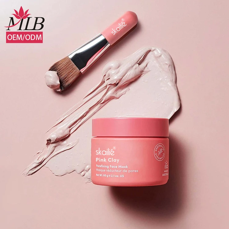 Private Label Pink Clay Mask Rose Face Powder Mask Oem For Facial Mask Oem