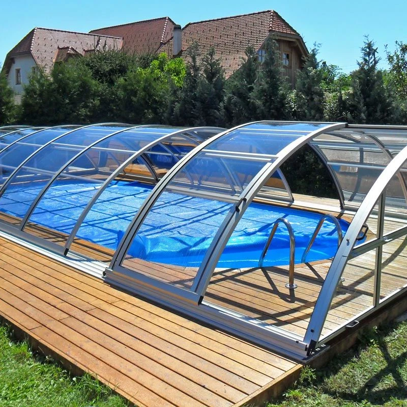 Aluminum frame retractable awning roof sliding tempered insulated glass greenhouse sunroom houses