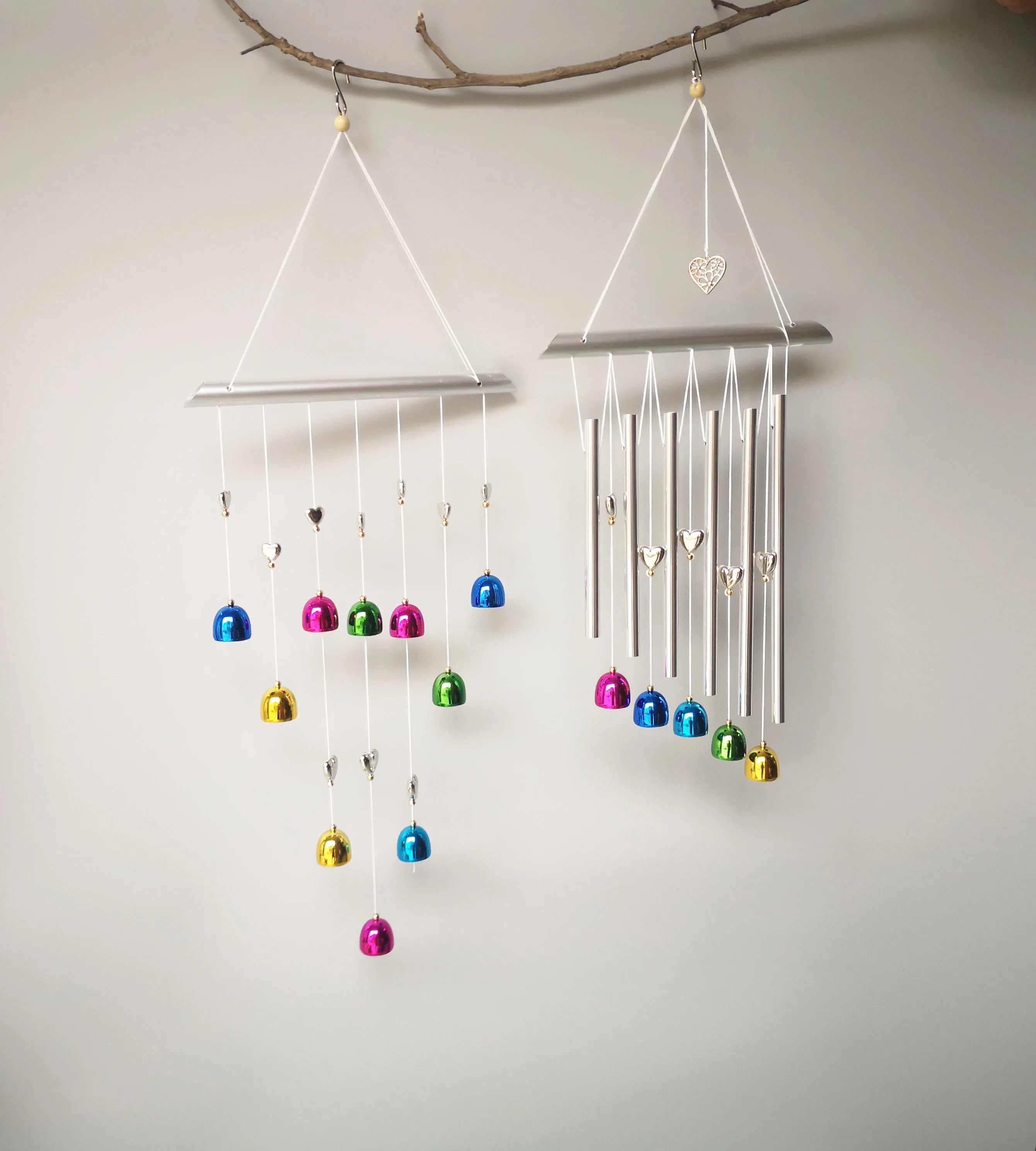 Wedding craft gift colorful  bells wind chimes bell shaped metal tube wind chime for home gardening decoration
