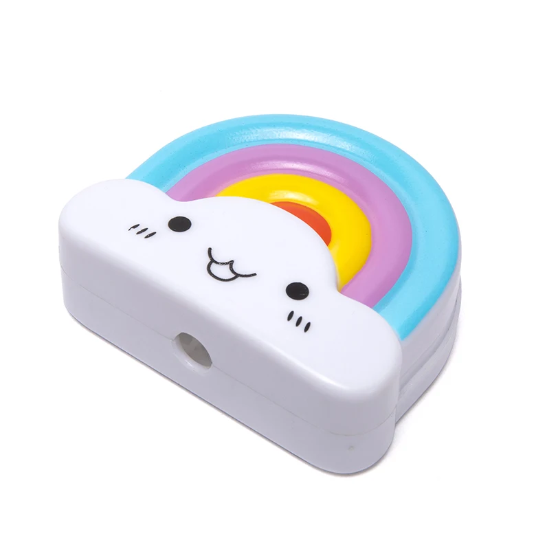 дешевая милая детская лошадка необычная Радужная школьная ручная точилка для карандашей с одним отверстием в виде животных