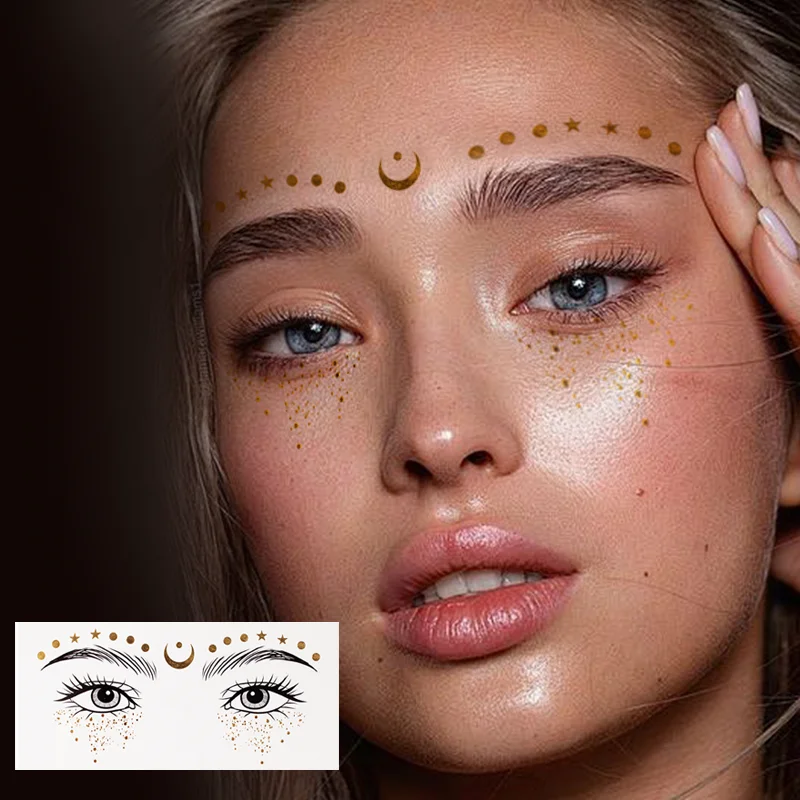 Sparkle Makeup Patches Brown Freckles Temporary Tattoo Sticker Body Art Design for Holiday Parties Paper Festivals