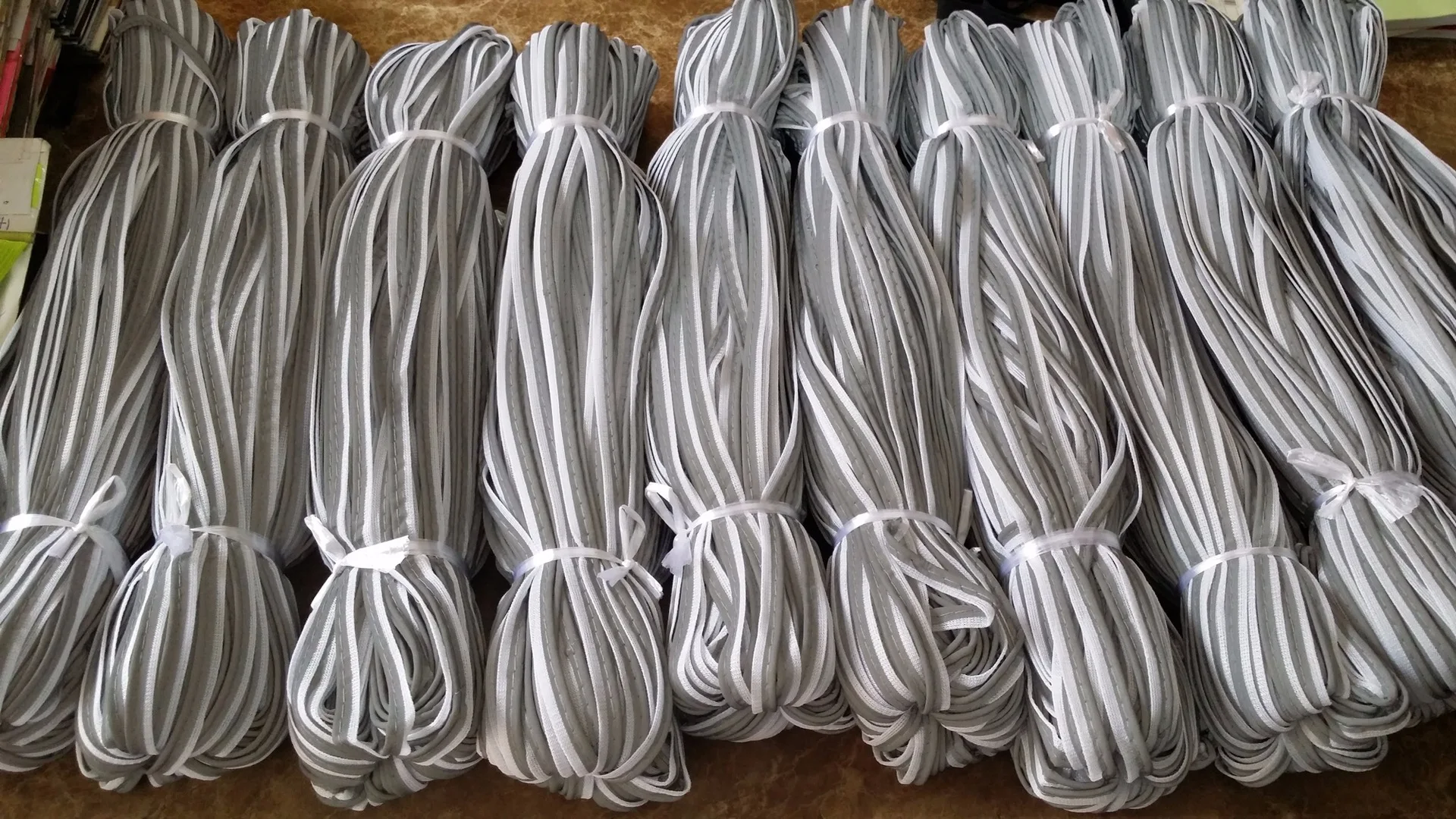 Wholesale small MOQ custom  high light reflective piping fabric strip  for shirts