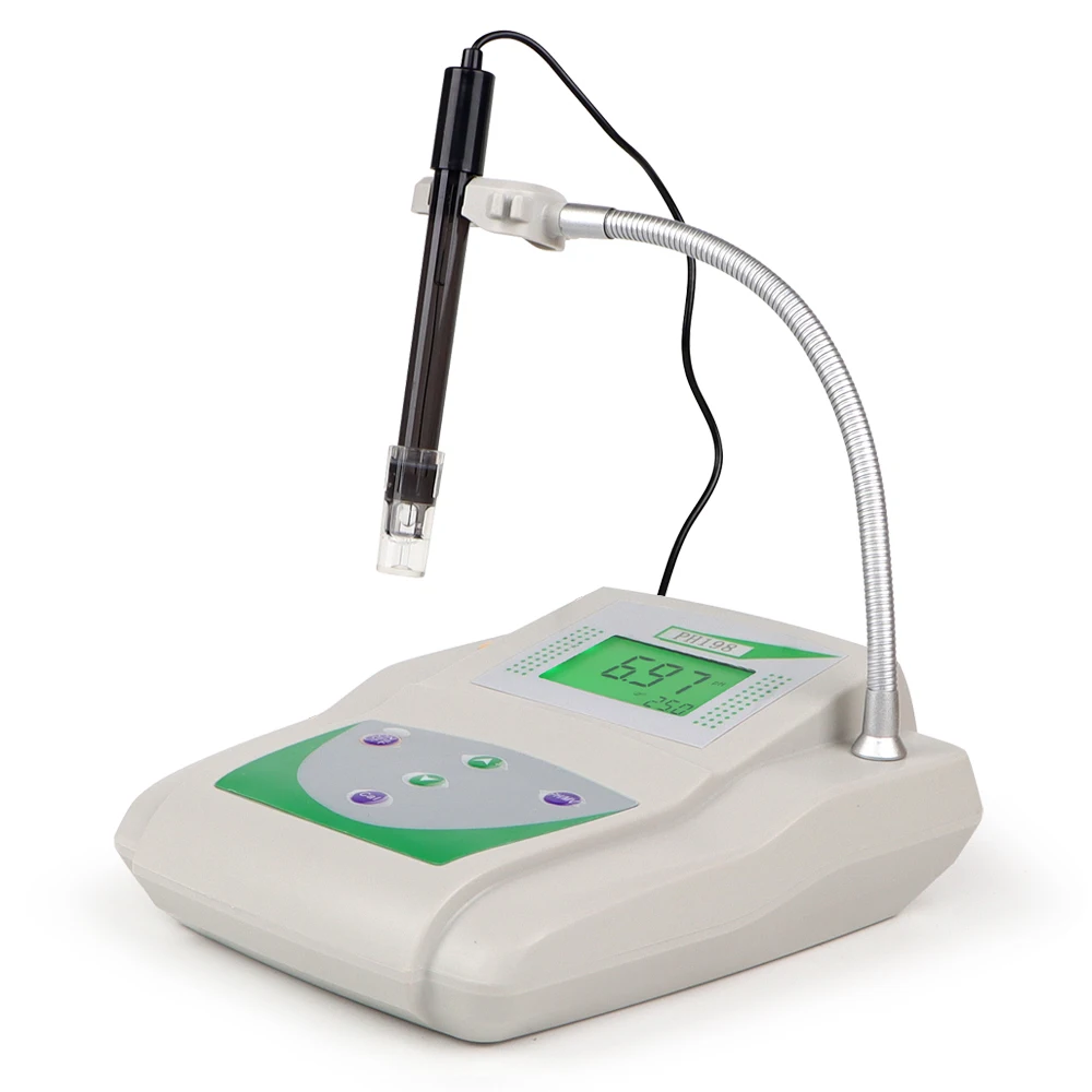 Environmental Monitoring Digital LCD Display Table PH Detator Benchtop 2 in1 PH Temperature Meter with electrode