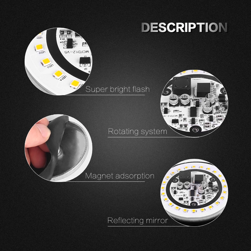 2021 New Style  super hot sell Ultra-thin magnet rotate 24SMD 3030  blue beacon ambulance light for  car  ambulanc car