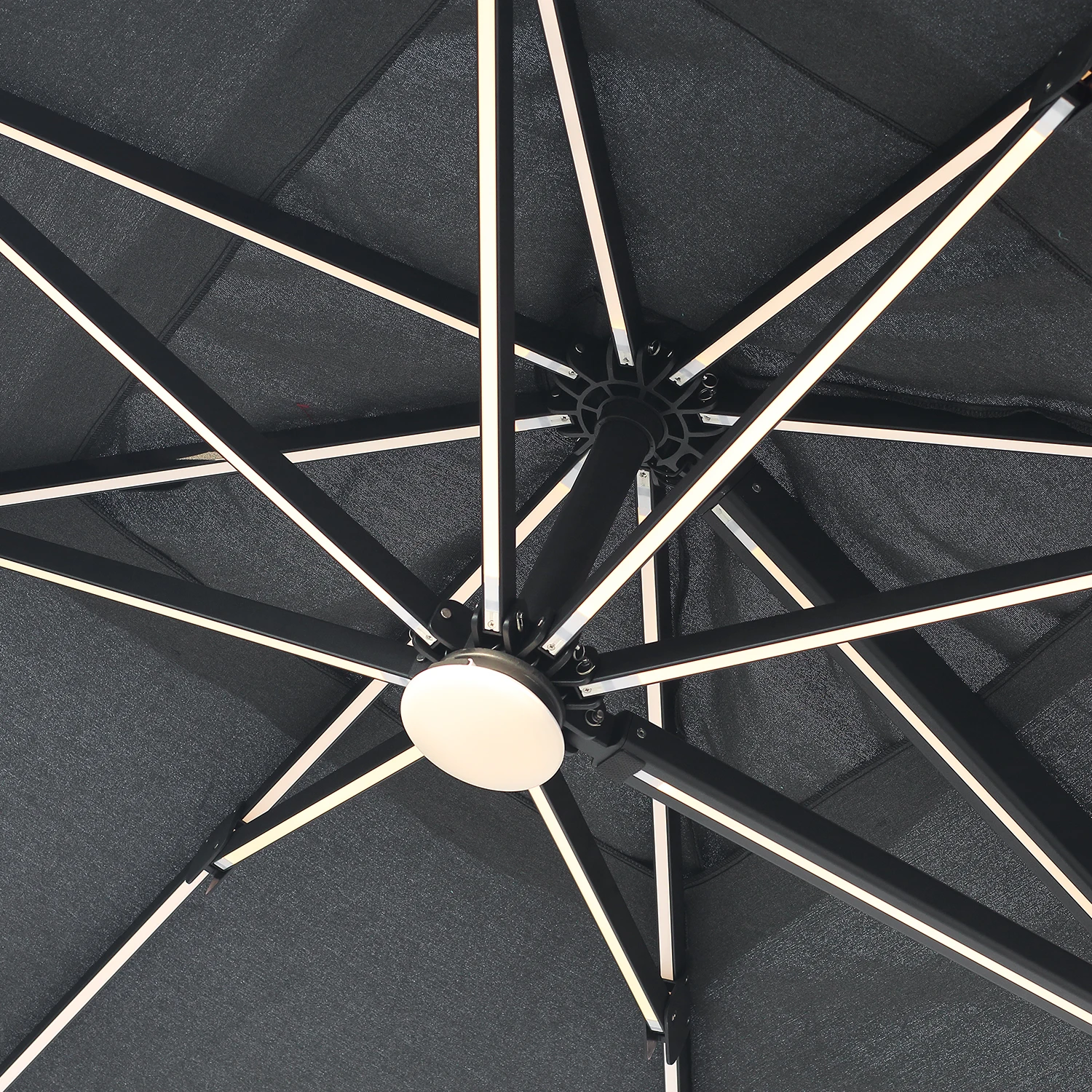 Polished Waterproof Modern Patio Garden Sun Shade Led Aluminum Cantilever Umbrella Parasol Outdoor Umbrella With Light