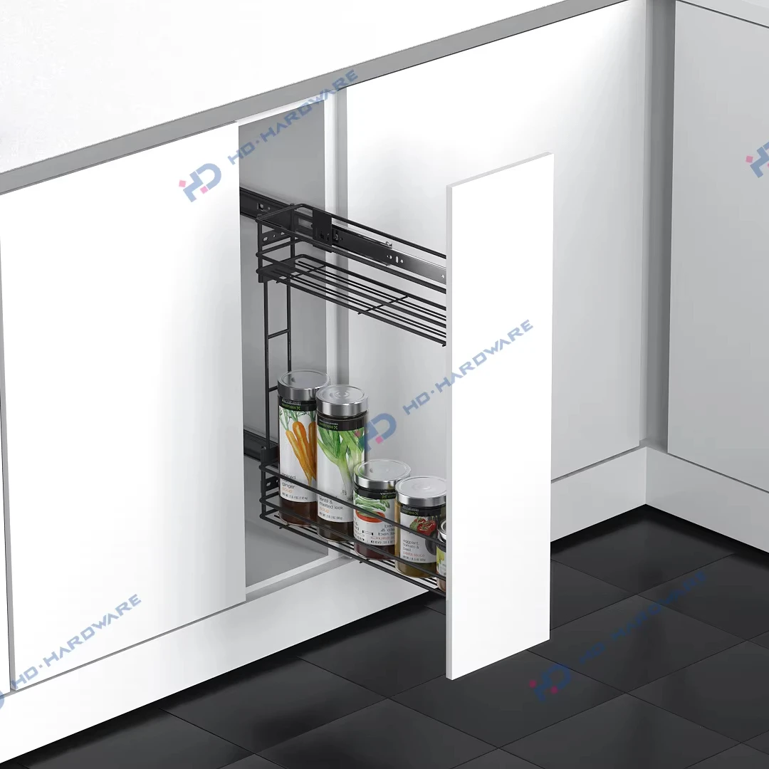 Two Layer Kitchen Cabinet Organizer Pull Out Baskets Wire Storage Drawers Kitchen Basket