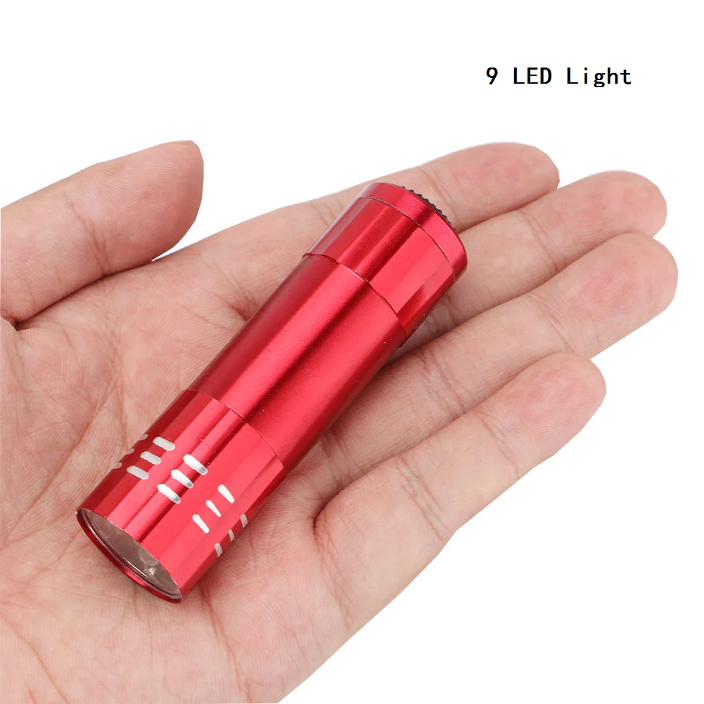 9 LED Mini Flashlight Flash Torch Lamp Battery Small Pocket Penlight Portable Lantern Light Lamp High Power for Camping