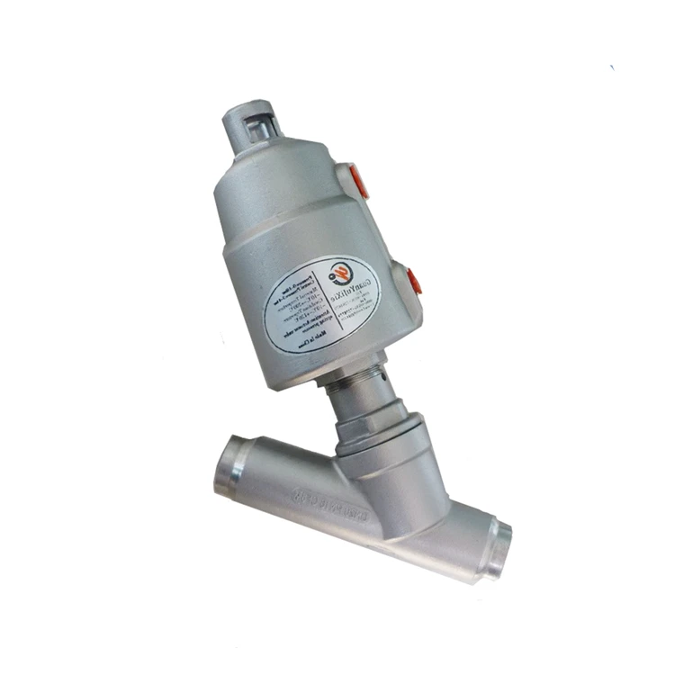 Stainless Steel Pneumatic Control Angle Seat Valve Weld Type Water Application General Structure Ball & Stop Structure