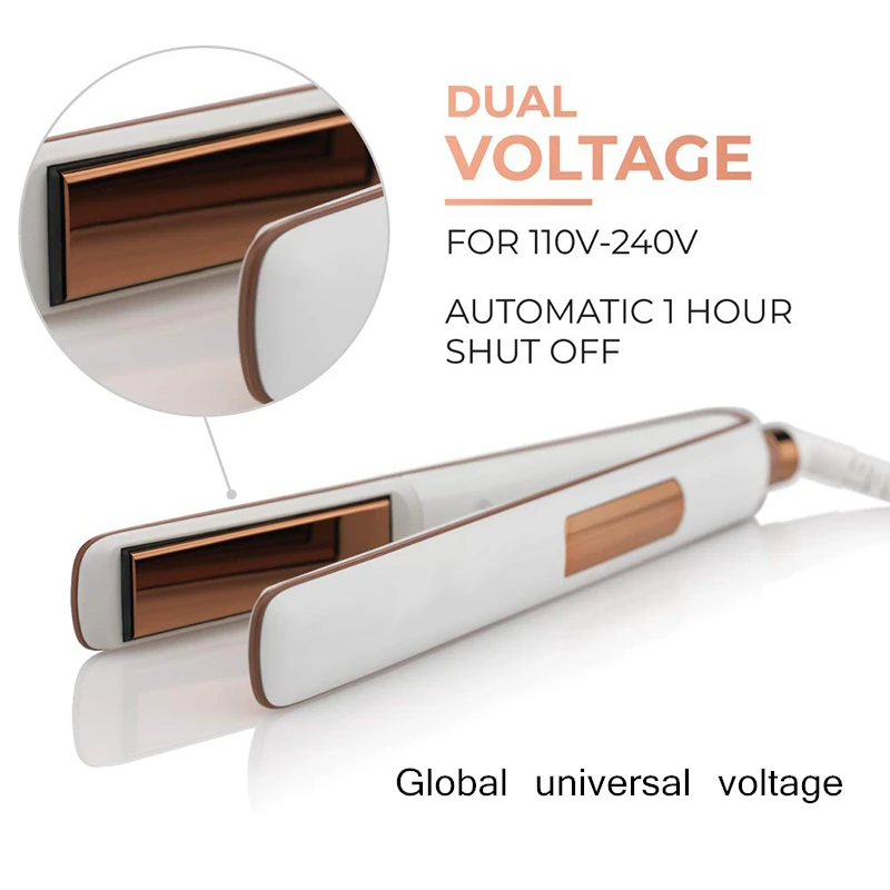 Ionic hair curler 230 degree hair straightener flat irons titanium high quality 3 in  flat iron for dry hair roots and tips