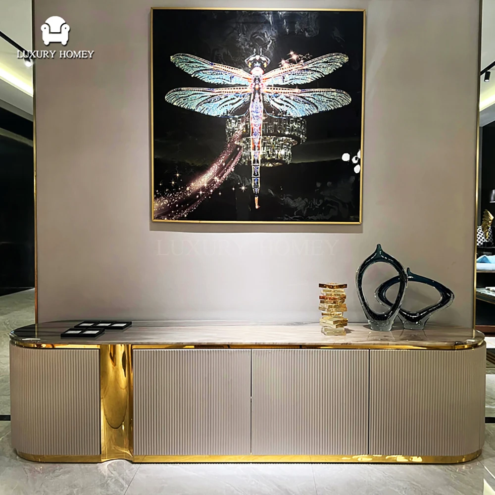 Italian high-end luxury designer leather living room sofa set furniture modern fashion side table for living room