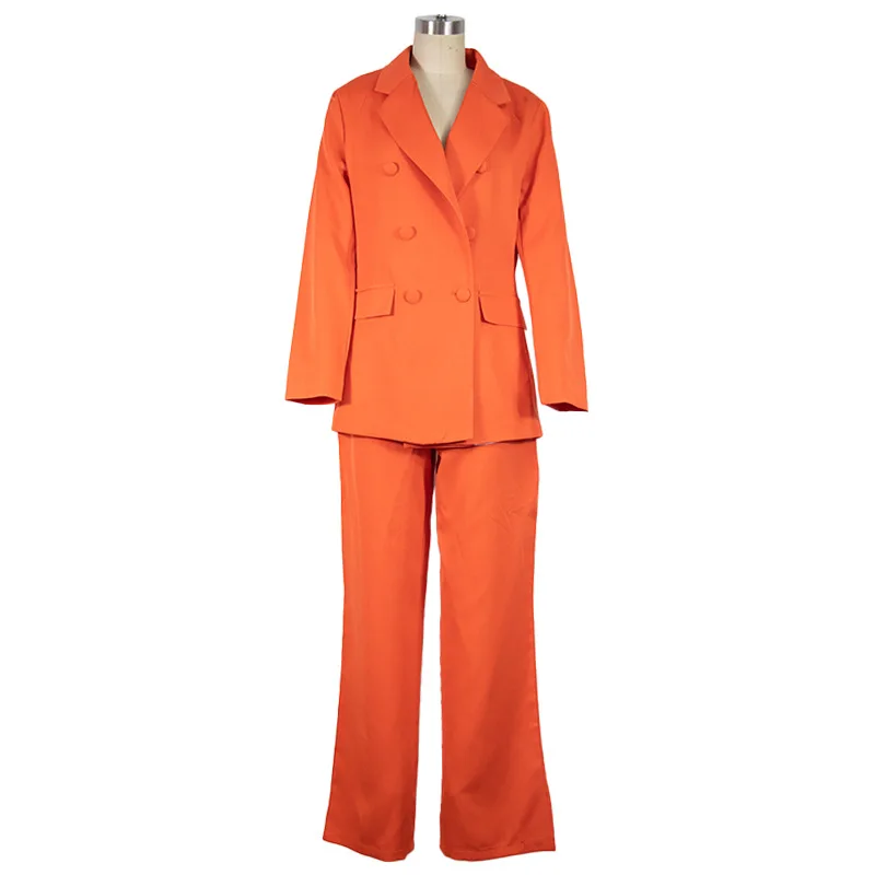 2022 Autumn Hot Sale Outfit Fashion Solid Color Blazer with wide Leg Pants Two Pieces Sets Long Sleeved Ol Women Suits