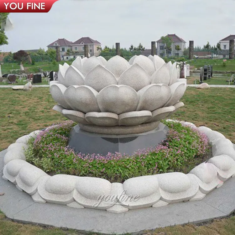 Outdoor Hand Carved Natural Stone Red Marble Round Ball Fountain