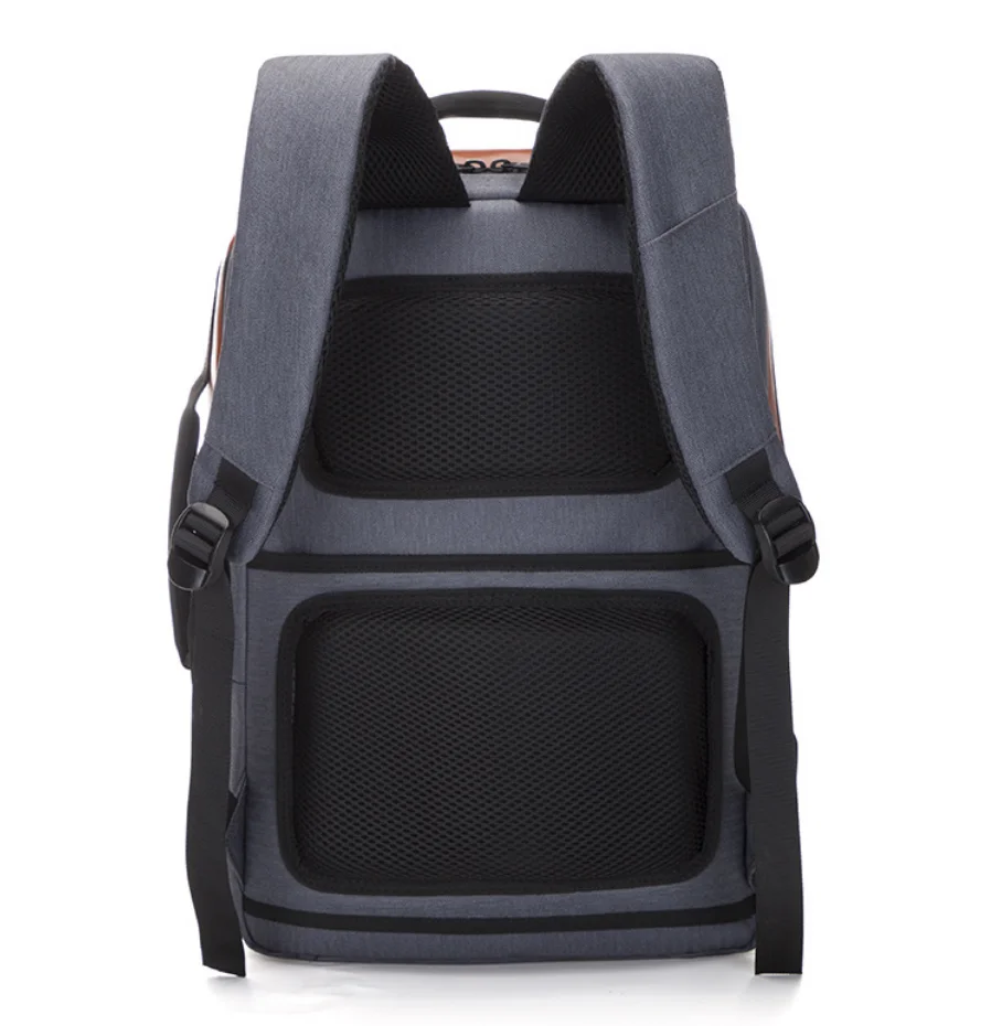 wholesale teavel laptop backpack bag men, hiking USB charger leather backpack with luggage belt