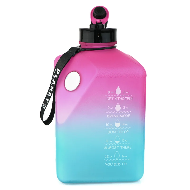 China Bulk Buy 2.7l Square Water Bottles With Phone Holder High Quality Metal Cover Water Bottles For Sports Bpa Free