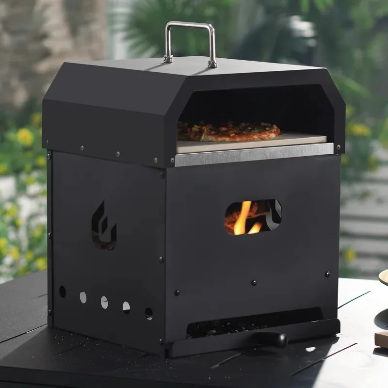 New Features Wood Burning Pizza Oven Steel 4-In-1 Multi Functions BBQ Grill Fire Pit for Outdoor Cooking