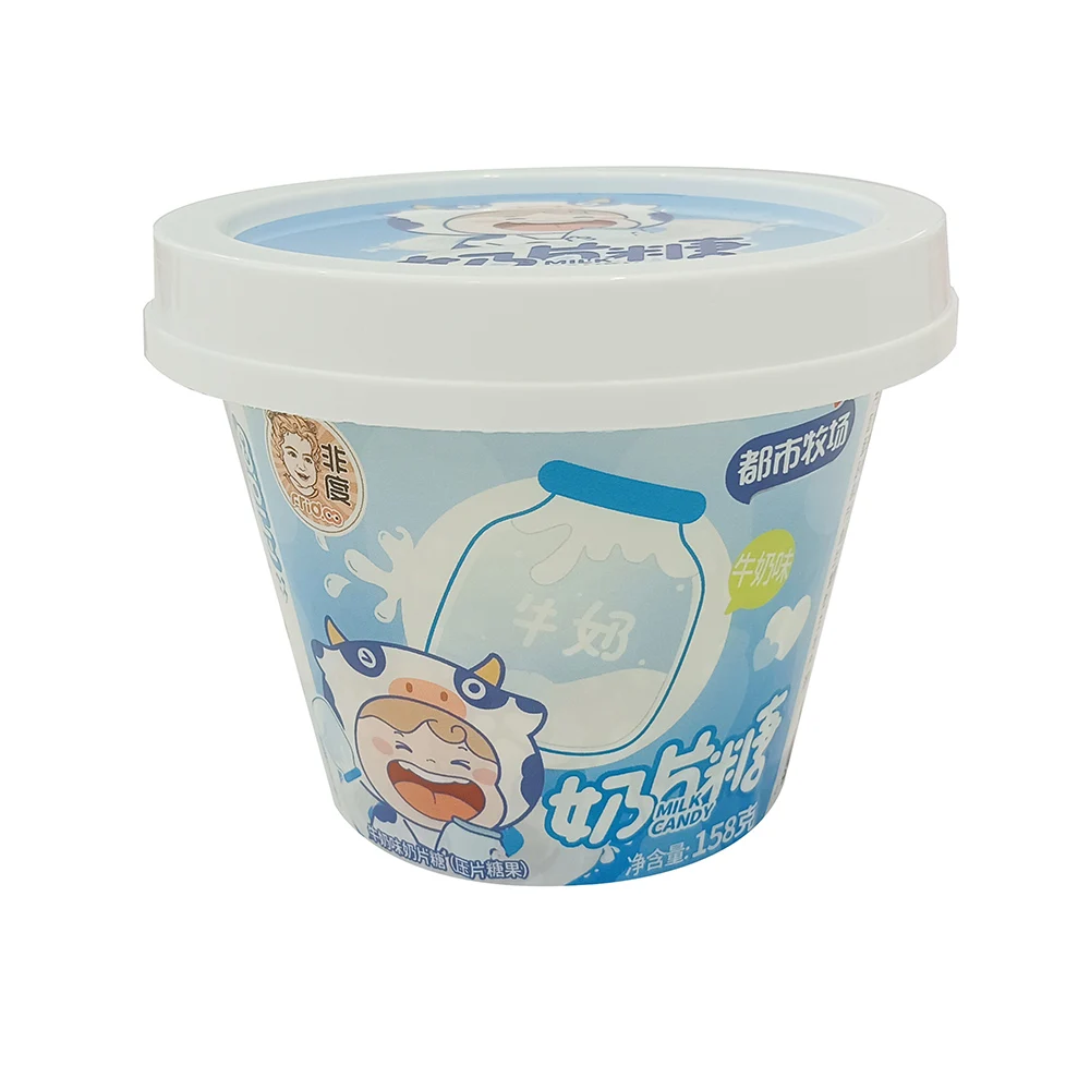 158g Milk Powder Contained High Protein Bottle Packed Chewable Strawberry Milk Candy