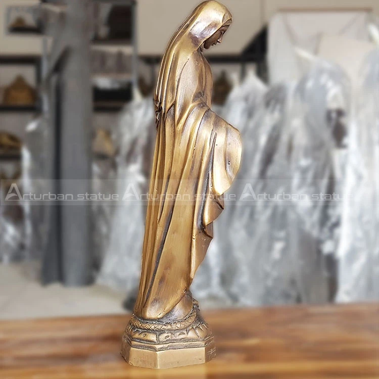 Custom Outdoor  life size bronze Religious  blessed virgin mary garden statue for Plaza Street decoration mary sculpture