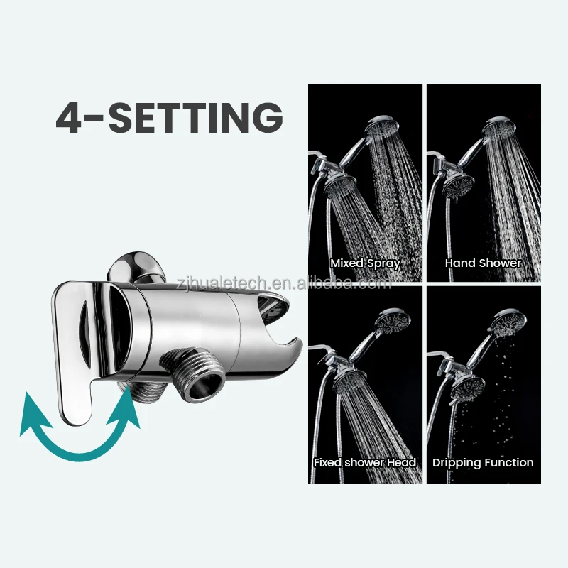 7H  ABS bathroom plastic chromed shower head  holder  4 setting  shower head bracket for shower head set