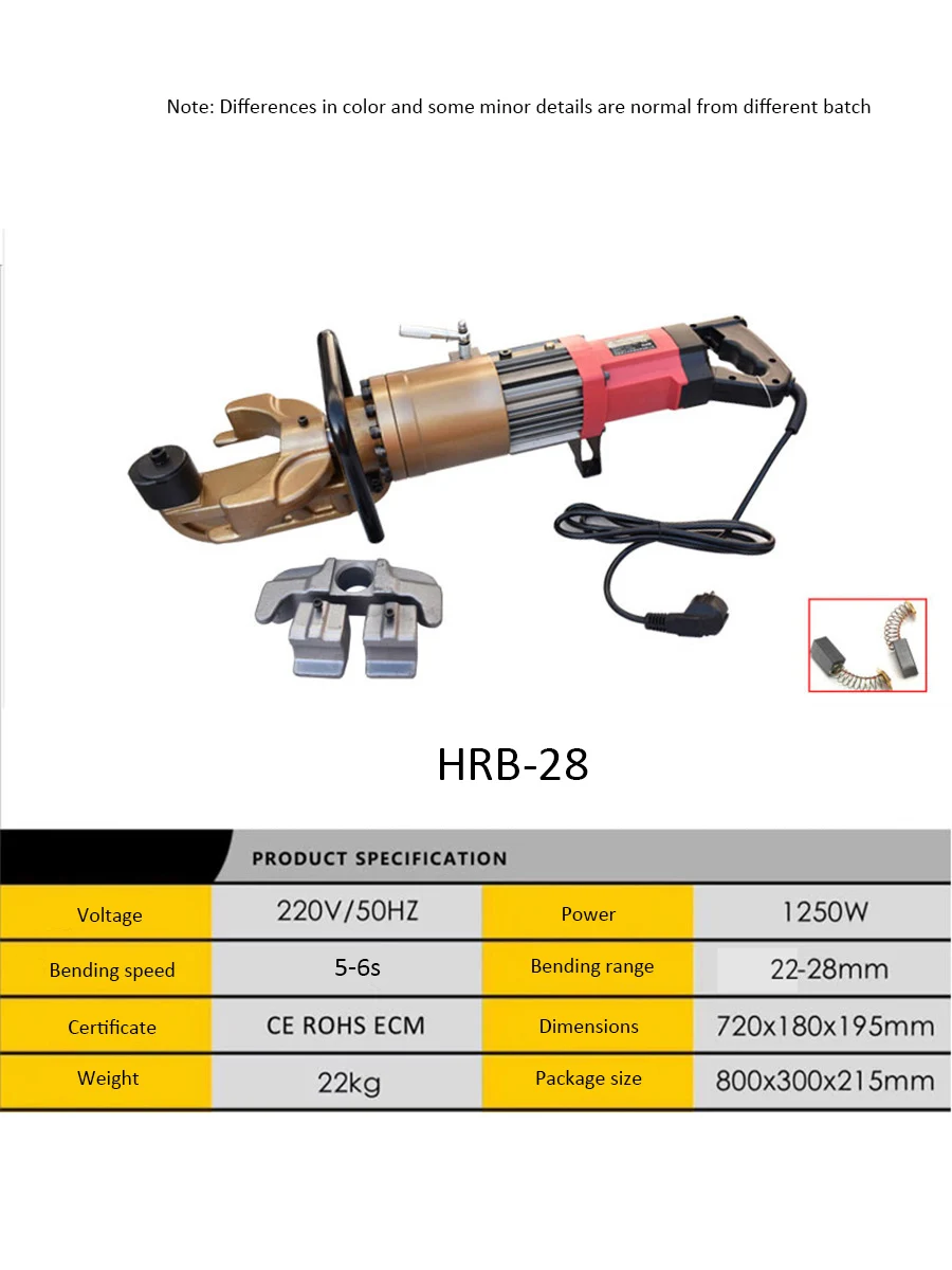 Small Portable Hydraulic Electric Bender Rebar Bending Machine Steel Bar Bending Metal Machine Manual