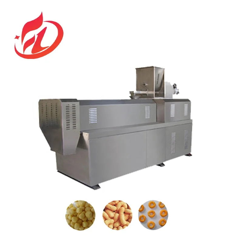 Automatic small rice  puffed corn puff snacks making extruder machine