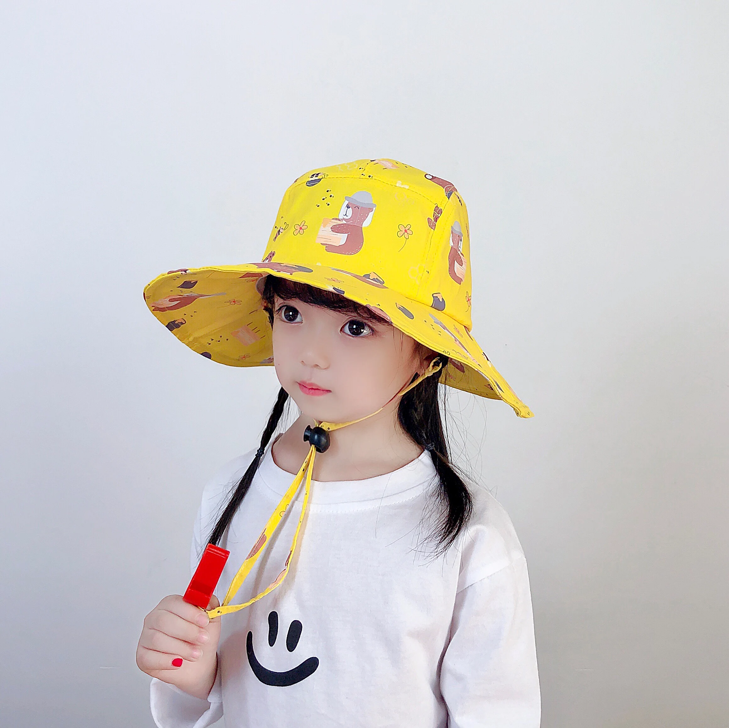 Summer UPF 50 Sun Protection Toddler Kids Boys Girls Adjustable Wide Brim Baby Bucket Hat Beach Hat