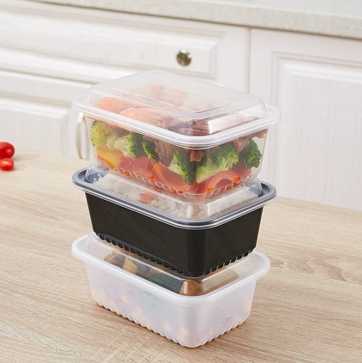 
Clear transparent disposable used plastic food dessert containers microwaveable meal prep PP storage lunch box 