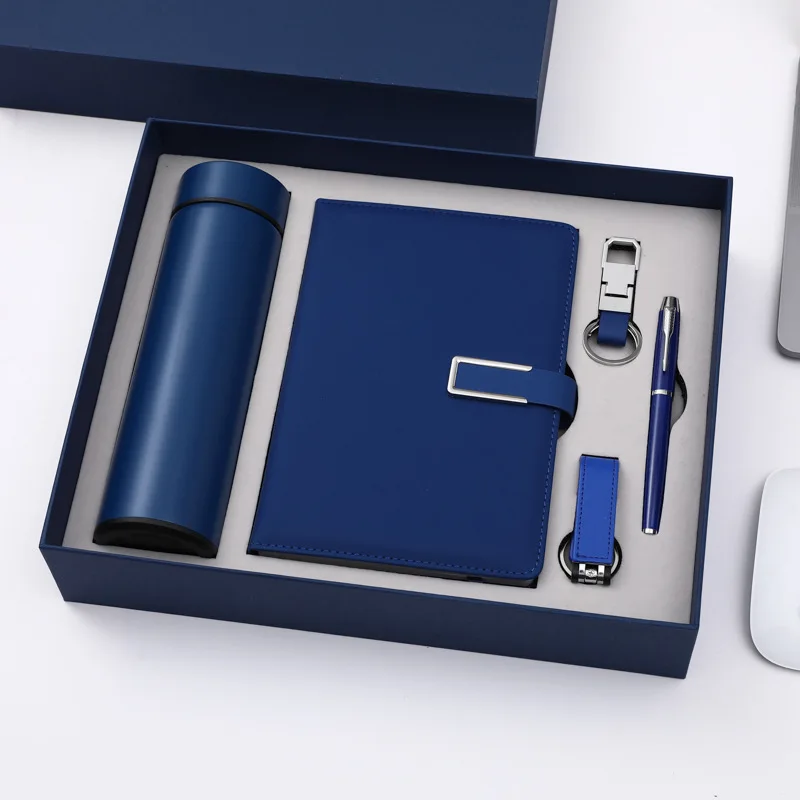 Novedades vip corporate promocional islamic executive notebook keychain thermos bottle pen business custom office logo gift set