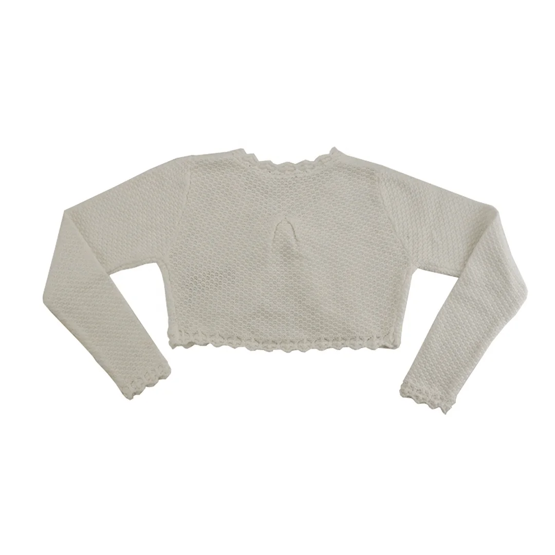 Лидер продаж ODM, вязаный кардиган с бежевым кружевом для девочек, детские кардиганы, свитер для девочек