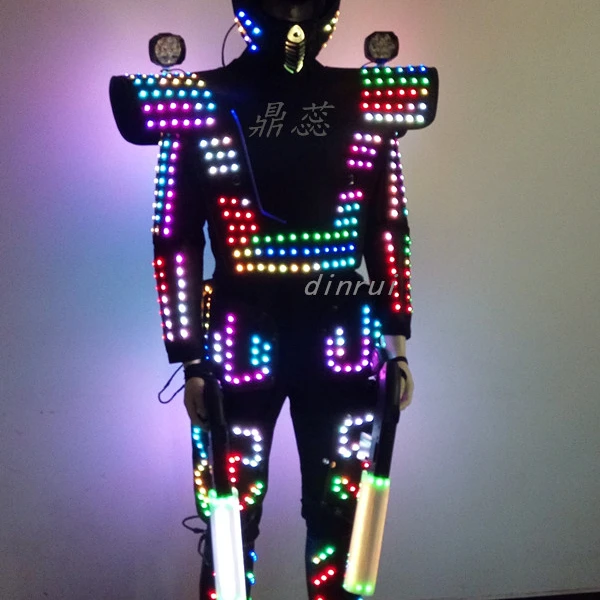 LED Lighting Robots Costume  LED light programming clothing armor robot full color laser light costumes