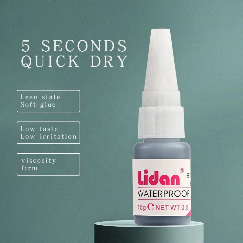 Lidan Fast-Drying Glue For Grafting False Eyelashes 15g Eyelash Rubber Emulsion Adhesive Natural Ingredients Eyelash Beauty Tool