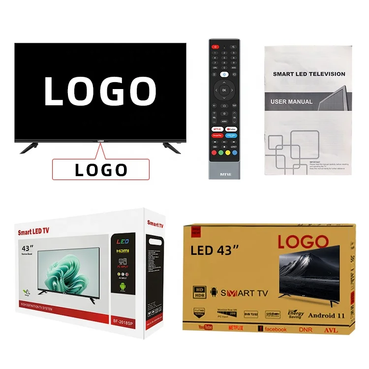 43 Inch Tv Television Led & Lcd Tvs Oem 32 40 43 50 55 Inch Smart Tv 4K Ultra Hd Factory