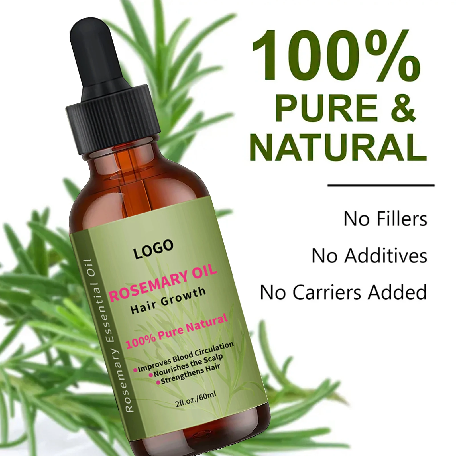 private label black women hair care treatment strengthening rosemary essential oil organic rosemary oil hair growth