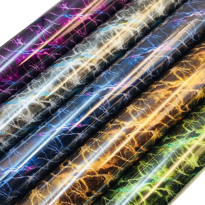 
High Quality 0.18mm Lightning pattern Heat Transfer Vinyl Glitter htv for clothing LOGO 
