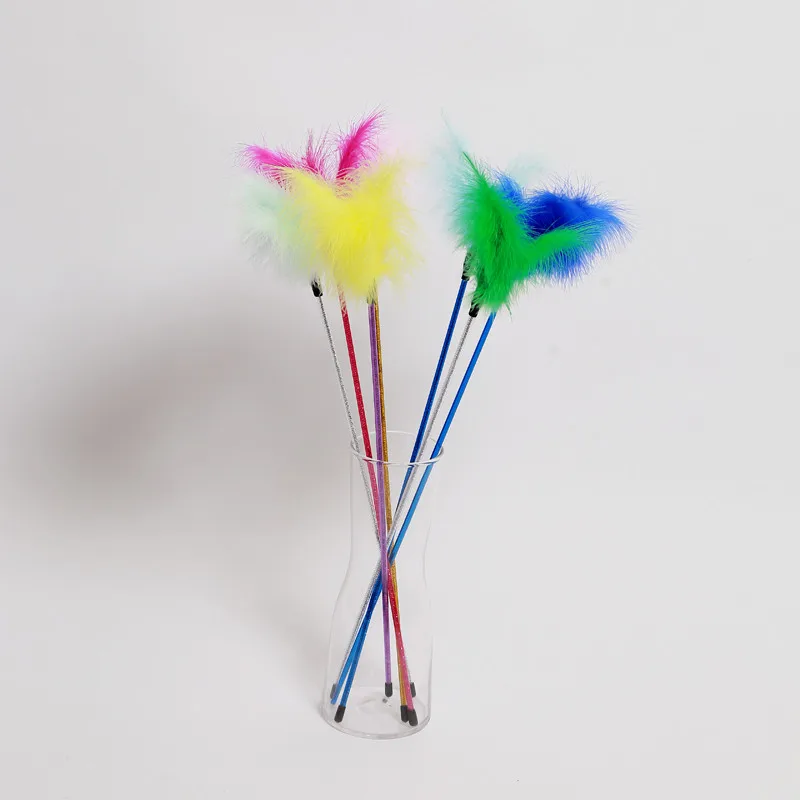 Multi Color Feather Cat Charmer Wand For Kitten