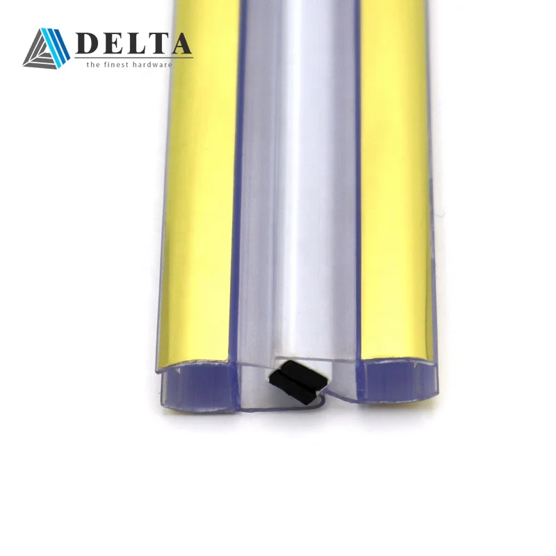Golden plastic weather strip pvc shower seal strip Suitable for 8-12mm glass