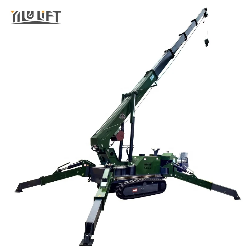 5T 8T10T Wireless Remote Control Dual Power Hydraulic  Spider Crane On Tracks