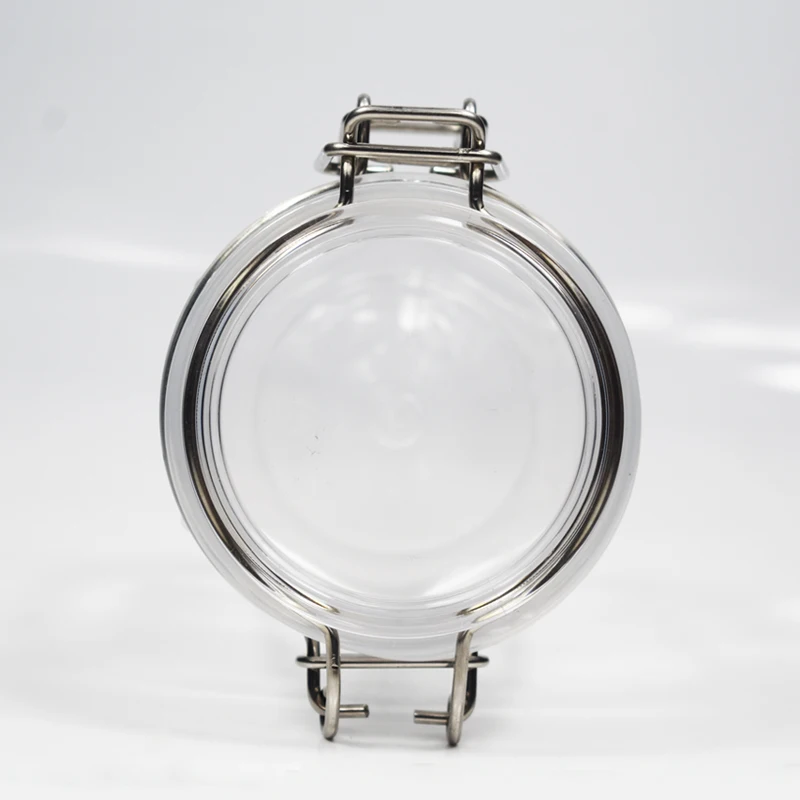 empty hexagon 300ml 10oz PET plastic clip top leak-proof hermetic kilner storage jar