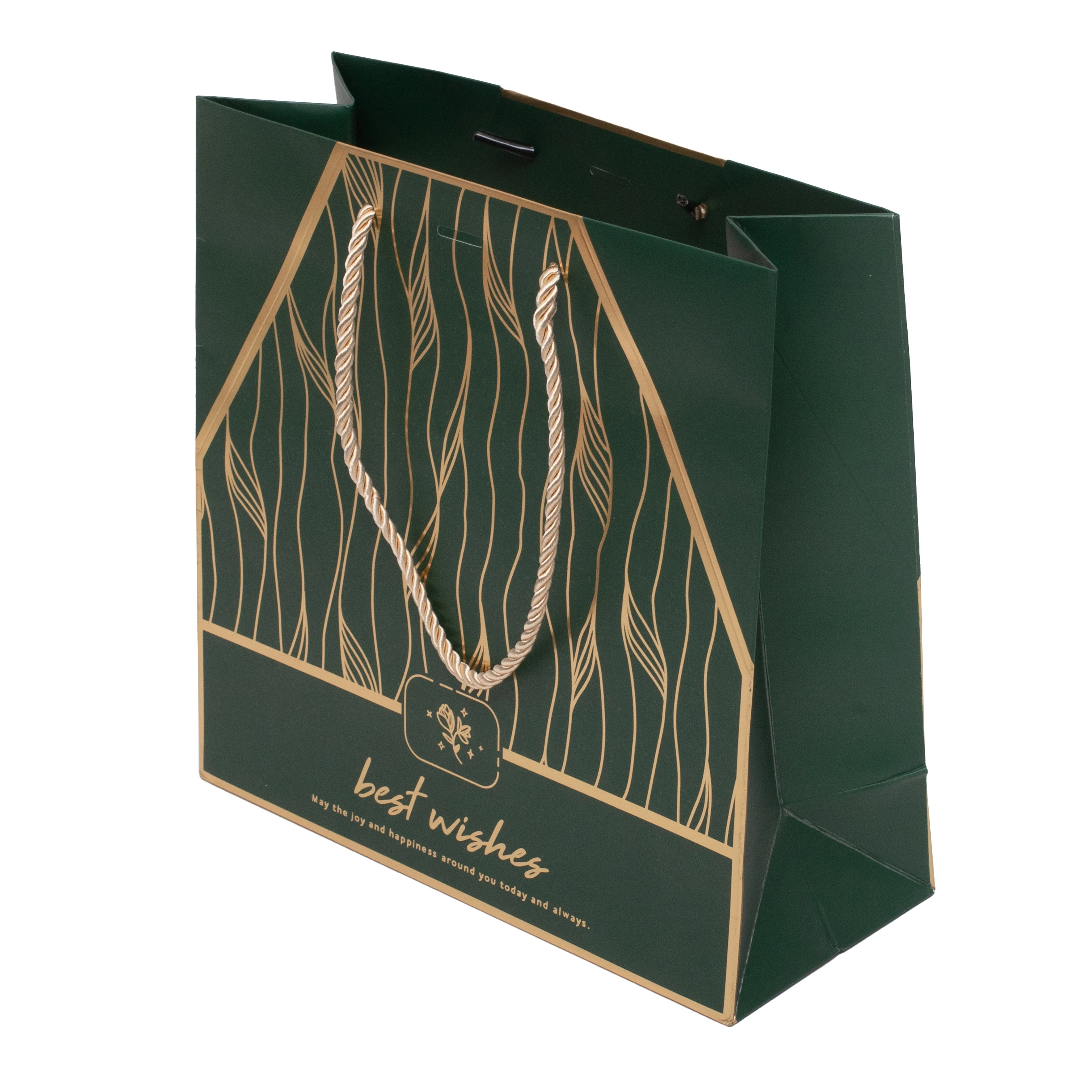 Low Price Factory Custom Print Brand Tote Logo Printed Shopping Large Gift For Birthday Paper Bag With Clear Window