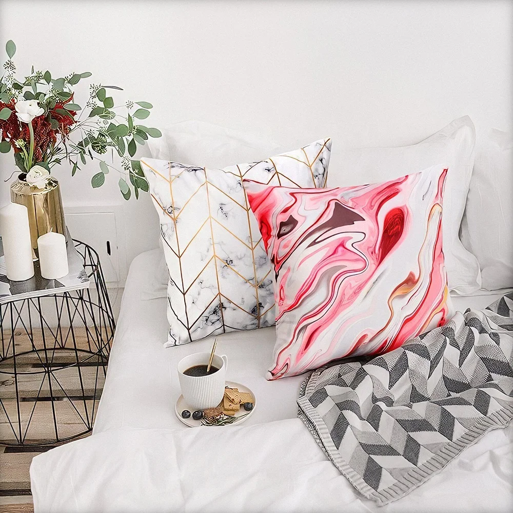 Soft Polyester Colorful Stripes Pillow Cover Throw Pillows for Living Room Sofa Seat Chair Decor Car Printing Gift