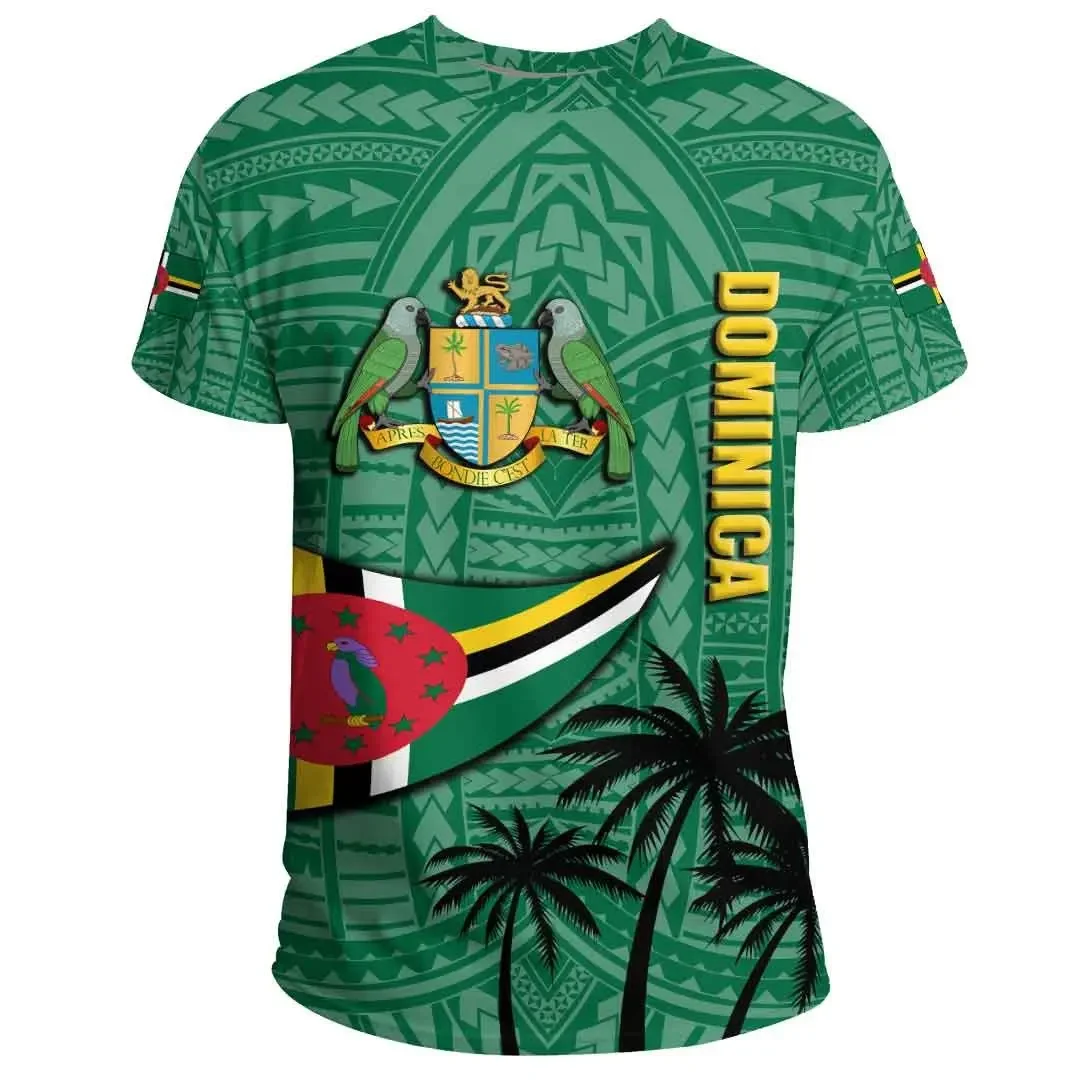 Dominica Element Mans Summer Clothing Tops Tee Wholesale Price Fancy Male Short Sleeve Customize Comfortable Street Wear T-Shirt